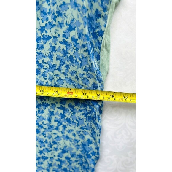 Papermoon Blue Floral Blouse Womens Small Sheer Flutter Sleeve Boho Chic Office - Picture 8 of 14